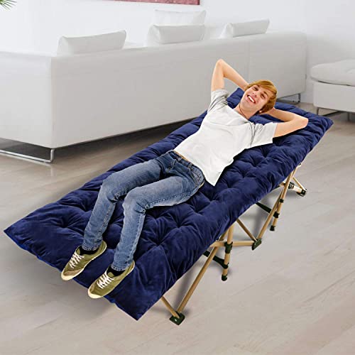 REDCAMP Colchón XL para cama de camping, 190x75cm suave y cómodo algodón grueso colchón de dormir, más grueso azul marino