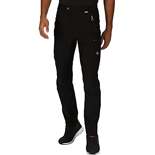 Regatta Highton Pantalón Isoflex Tejido elástico Activo y Impermeable Trousers, Hombre, Black, 32