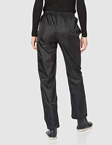 Regatta Pantalones Packaway Impermeable, Transpirable y Ligero Overtrousers, Mujer, Black, S
