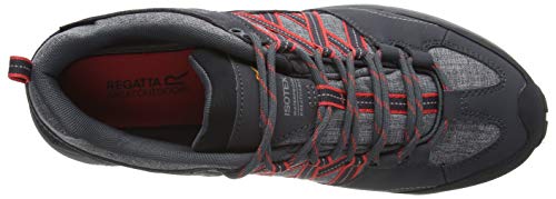 Regatta Samaris II Low' Waterproof Breathable Lightweight Hardwearing Carbon Outsole Rubber Toe Walking Shoes, Zapatillas para Caminar Mujer, Granite/Red Sky, 38 EU