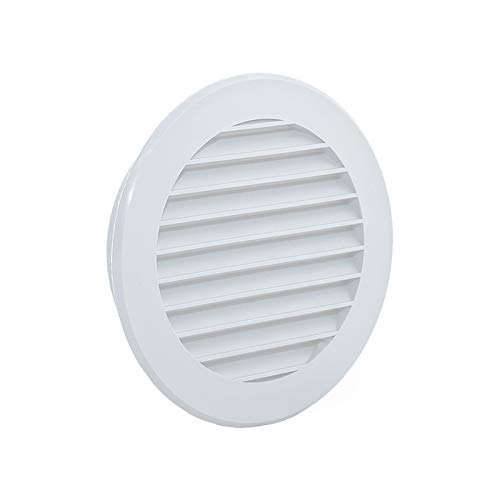 Rejilla de ventilación redonda de plástico y protección para desagües, Blanco Sistema de ventilación Ø100mm