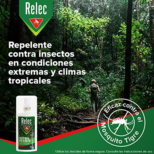 Relec Extra Fuerte Spray Antimosquitos, Repelente de Mosquitos, Eficaz Contra El Mosquito Tigre, Eficacia y Protección Contra las Picaduras de Mosquitos en Condiciones Extremas y Zonas Tropicales
