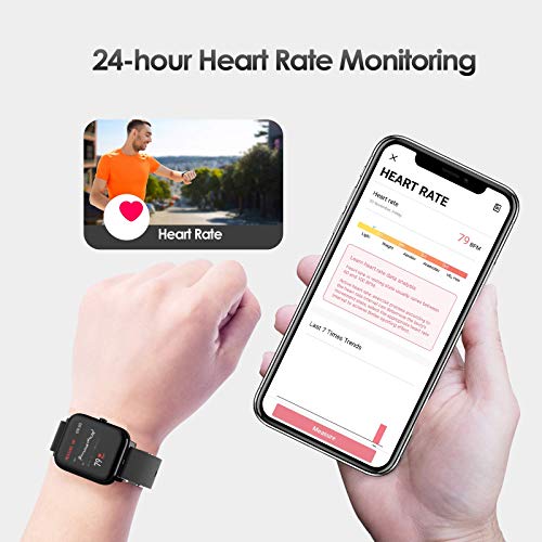 Reloj Inteligente Hombre Mujer , IDEALROYAL Smartwatch Hombre Pulsera Actividad Impermeable IP67 con Sanguíneo Presión Arterial Frecuencia Cardíaca Sueño, Podómetro Reloj Deportivo para iOS Android