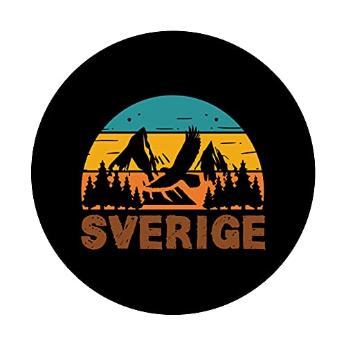 Retro Sverige Montañas Naturales Suecia PopSockets PopGrip Intercambiable