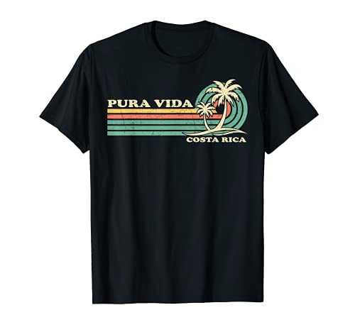 Retro Vintage Vacaciones Familiares Costa Rica Pura Vida Beach Camiseta