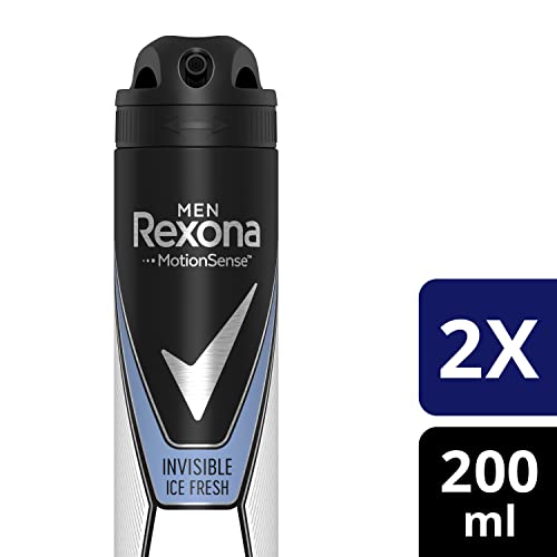 Rexona Invisible Desodorante Aerosol Antitranspirante para hombre Ice Pack Ahorro 200ml 2x