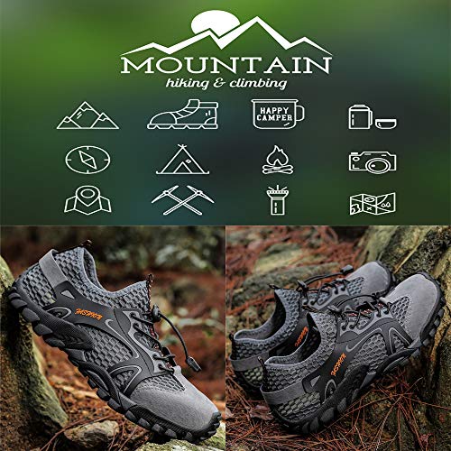 Rokiemen Zapatillas de Trekking para Hombres Sandalias Deportivas al Aire Libre Zapatos de Senderismo Transpirable Secado Rápido Antideslizante
