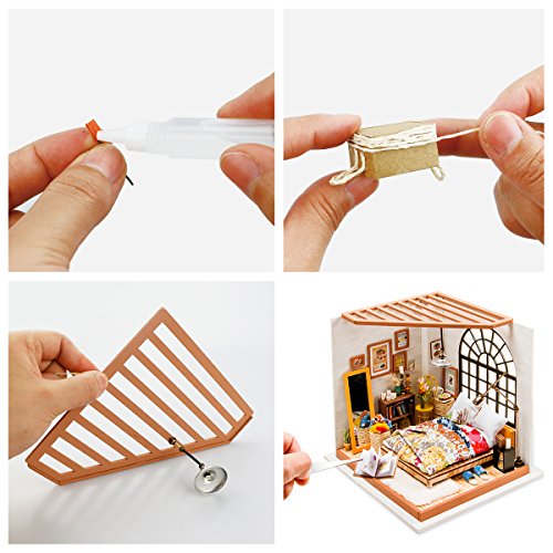 Rolife Casa de muñecas DIY en miniatura Kits con muebles Escala 1/24 Modelo de dormitorio Regalos para adolescentes/adultos (Alice's Dreamy Bedroom)