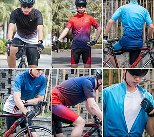 ROTTO Maillot Ciclismo Hombre Camiseta Ciclismo Manga Corta Ropa Ciclista para Bicicleta de montaña con Bolsillo…