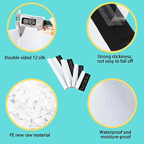 Rshuhx Bolsas para Envíos de Plástico Grande Mixto 50pcs Nuevo Material Blanco Paquetes Sobres de Envios Impermeable Opacas Autoadhesivo para Correo Bolsas Embalaje Ropa Camisas Textiles con 4 Tamaños