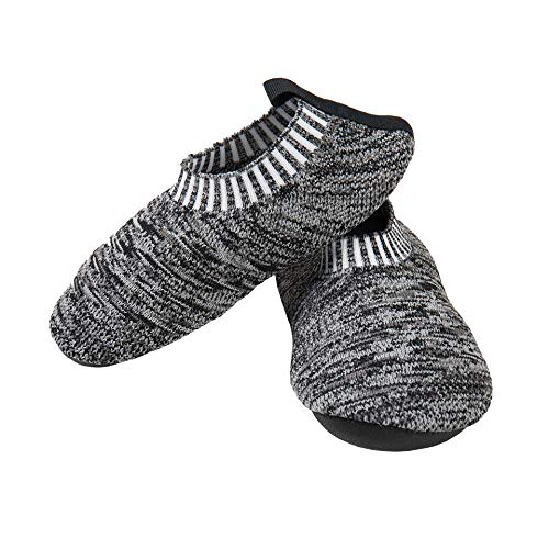 Ruiuzi Zapatillas de Estar por Casa para Niños Chicos Antideslizantes Calcetines Zapatos de Deporte con Suela de Goma (34/35 EU,Gris)