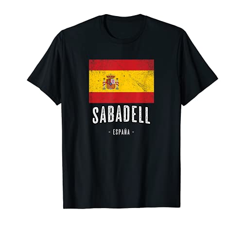 Sabadell España | Souvenir Linda Ciudad - Bandera Española - Camiseta