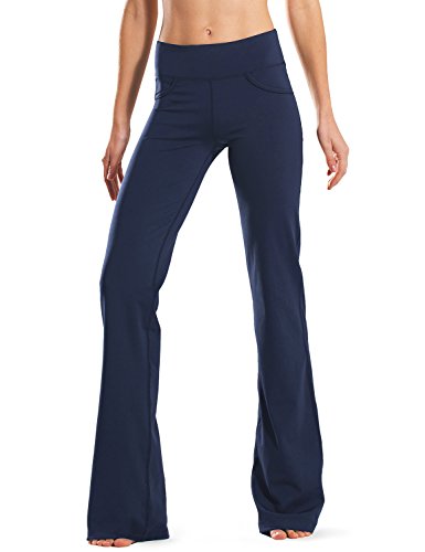 Safort Pantalones de 71 cm / 76 cm / 81 cm / 86 cm para Yoga, Bota Amplia, Tiro Alto/Regular, 4 Bolsillos, UPF50+ - Azul - M