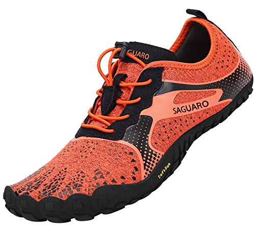 SAGUARO Barefoot Zapatos de Trail Running Hombre Mujer Minimalistas Escarpines Zapatillas de Deportes Acuáticos Secado Rápido para Exterior Interior, Naranja 42