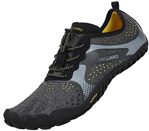 SAGUARO Barefoot Zapatos de Trail Running Hombre Mujer Minimalistas Escarpines Zapatillas de Deportes Acuáticos Secado Rápido para Exterior Interior, Negro 41