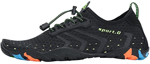 SAGUARO Escarpines Zapatos de Agua Calzado Playa Zapatillas Deportes Acuáticos para Buceo Snorkel Surf Natación Piscina Vela Mares Rocas Río para Hombre Mujer (Negro,41 EU)