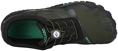 SAGUARO Hombre Mujer Barefoot Zapatillas de Trail Running Minimalistas Zapatillas de Deporte Fitness Gimnasio Caminar Zapatos Descalzos para Correr en Montaña Asfalto Escarpines de Agua, Verde, 43 EU