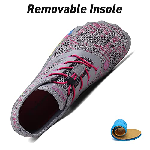 SAGUARO Hombre Mujer Zapatillas Barefoot Minimalistas Calzado de Training Ligeras Cómodas para Caminar Senderismo Ciclismo Trail Running Trekking Playa Agua Exterior Interior, Rosa Pink, 39
