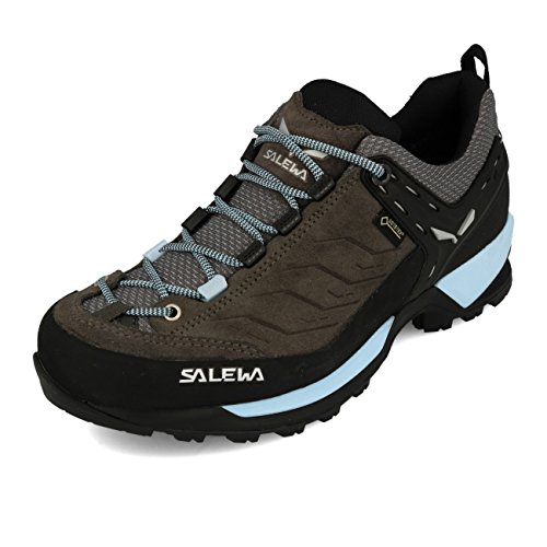 Salewa WS Mountain Trainer Gore-TEX, Zapatos de Senderismo Mujer, Gris (Charcoal/Blue Fog), 38.5 EU