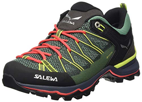 Salewa WS Mountain Trainer Lite Gore-TEX Zapatos de Senderismo, Feld Green/Fluo Coral, 40 EU
