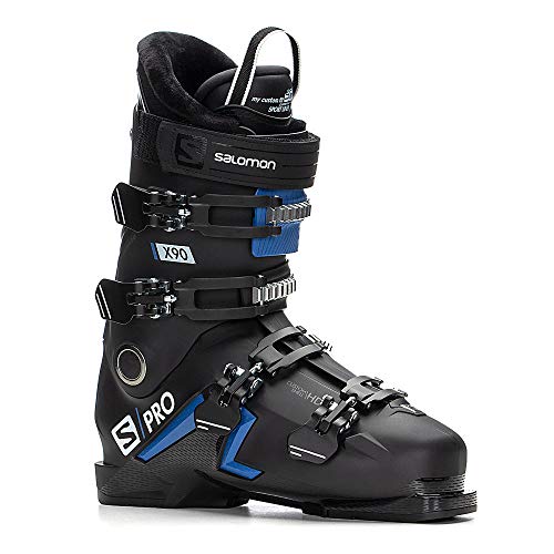 Salomon Botas de esquí S/Pro X90 CS para Hombre, Color Negro, Azul Race y Blanco, Talla 30 EU