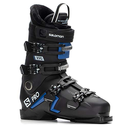 Salomon Botas de esquí S/Pro X90 CS para Hombre, Color Negro, Azul Race y Blanco, Talla 30 EU