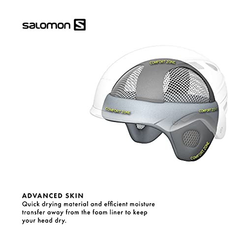 Salomon Driver S Casco de esquí y Snowboard con Visor para Hombre, Solution OTG, Compatibles con Gafas de Vista, Interior de Espuma EPS 4D, Circunferencia: 56-59 cm, Argento (Plata), S (53-56 cm)