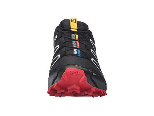 Salomon L38315400, Zapatillas de Trail Running Unisex Adulto, Negro (Black/Radiant Red/White), 44 2/3 EU