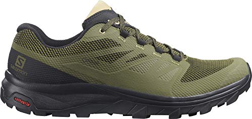 Salomon Outline Wide Gore-Tex (impermeable) Hombre Zapatos de trekking, Verde (Burnt Olive/Black/Safari), 43 ⅓ EU