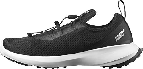 Salomon Sense Feel 2 Hombre Zapatos de trail running, Negro (Black/White/Black), 42 EU