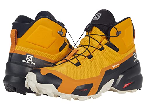 SALOMON Shoes Cross Hike Mid GTX, Botas de Senderismo Hombre, Autumn Blaze/Black/Rainy Day, 44 EU
