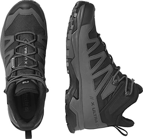 SALOMON Shoes X Ultra 4 Mid Wide GTX, Botas de Senderismo Hombre, Black/Magnet/Pearl Blue, 40 2/3 EU