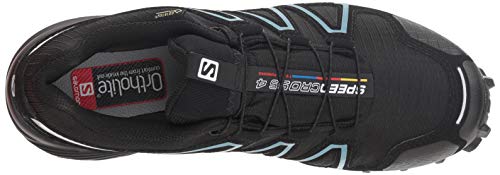 Salomon Speedcross 4 Gore-Tex, Zapatos de Trail Running Mujer, Black/Black/Metallic Bubble Blue, 39 1/3 EU