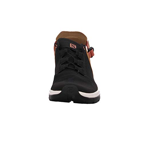 Salomon Tech Amphib 4 Mujer Zapatos de trekking, Negro (Black/Bistre/Tawny Orange), 36 ⅔ EU