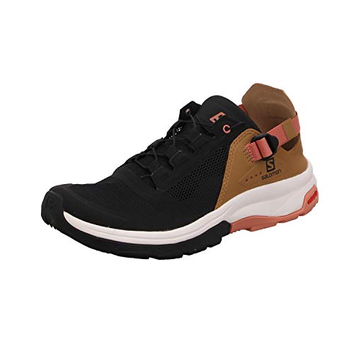 Salomon Tech Amphib 4 Mujer Zapatos de trekking, Negro (Black/Bistre/Tawny Orange), 36 ⅔ EU