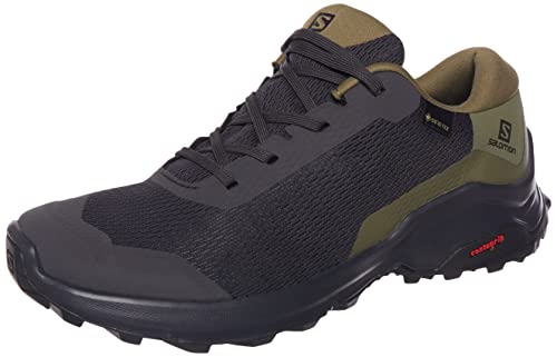 Salomon X Reveal Gore-Tex (impermeable) Hombre Zapatos de trekking, Negro (Phantom/Burnt Olive/Black), 41 ⅓ EU