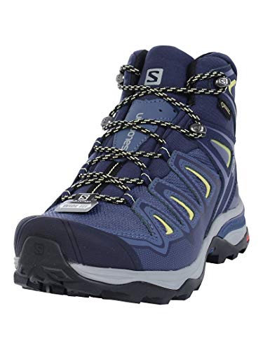 Salomon X Ultra 3 Wide Mid Gore-Tex (impermeable) Mujer Zapatos de trekking, Azul (Crown Blue/Evening Blue/Sunny Lime), 36 EU