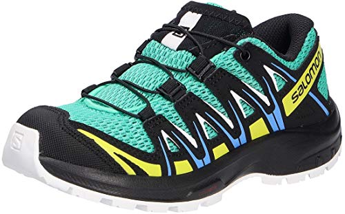 Salomon XA Pro 3D Junior unisex-niños Zapatos de trail running, Verde (Mint Leaf/Black/Evening Primrose), 37 EU