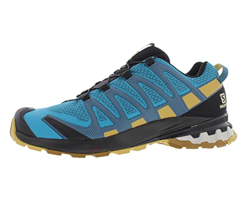 Salomon XA Pro 3D V8 Hombre Zapatos de trail running, Azul (Barrier Reef/Fall Leaf/Bronze Brown), 40 EU