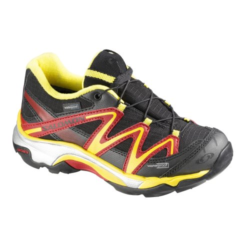 Salomon XT Wings WP K - Zapatillas para correr en montaña para niño black/canary yellow/bright red talla única, color negro, talla UK 4