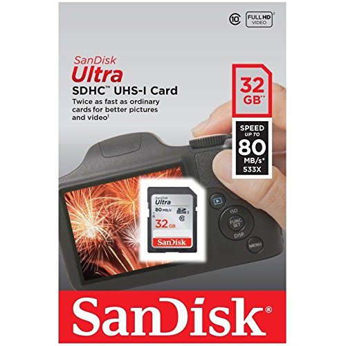 SanDisk SDSDUNC-032G-GN6IN Ultra Tarjeta de Memoria SDHC de 32 GB (hasta 80 MB/s, Clase 10)