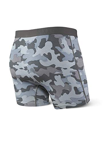 SAXX Men's Ultra Relaxed Fit 5" Boxer Brief Underwear Graphite Stencil Camo S