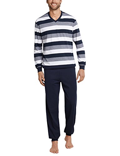Schiesser Anzug Lang Conjuntos de Pijama, Azul Oscuro, XL para Hombre