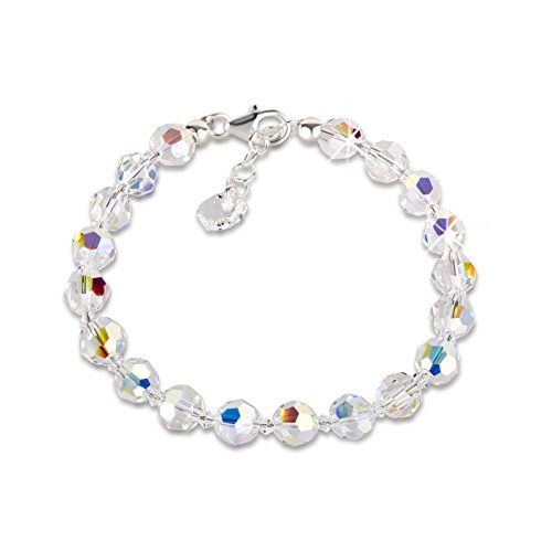 Schöner-SD - Pulsera brillante de perlas de cristal Swarovski® de 7 mm, color aurora boreal