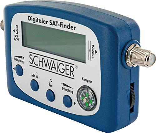 SCHWAIGER -5170- SAT-Finder digital | reconocimiento de satélites | buscador de satélites | brújula y salida de sonido | dispositivo de medición para el posicionamiento óptimo de la antena parabólica