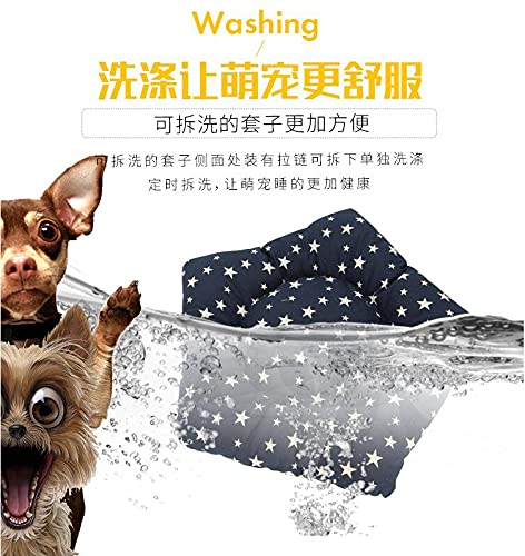 Scnbom Tienda de campaña Mascotas Perros Gatos Casas Tipi Colchón Cama para Pets Teepee Dog extraíble y Lavable (M:50X50X60CM,Azul)