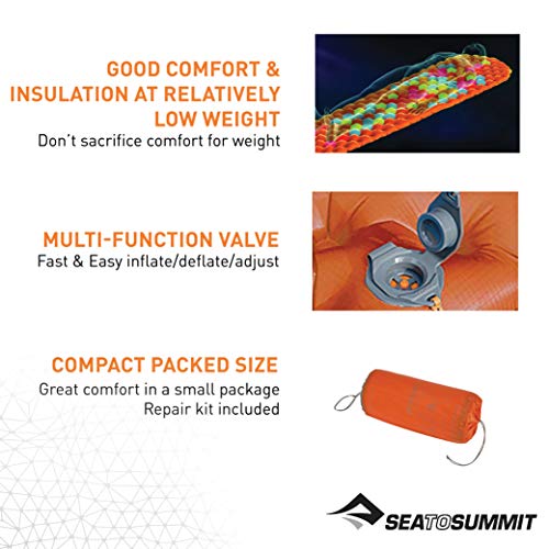 Sea to Summit Ultralight ASC Insulated Mat Regular Mochila, Adultos Unisex, Naranja (Naranja), Talla Única