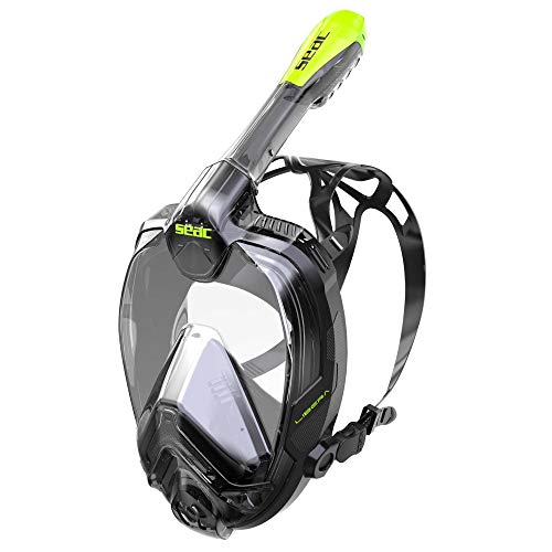 SEAC Libera Máscara intégral de Snorkeling, Adultos Unisex, Negro/Verde, L-XL