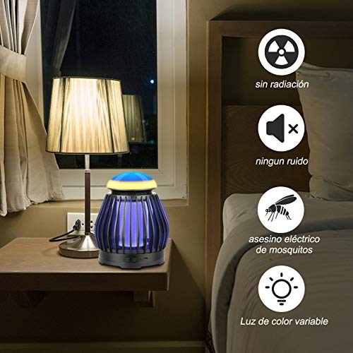 Sendowtek Lámpara antimosquitos eléctrico, LED lámpara Repelente de Mosquitos,con iluminación Ambiental RGB,Adecuado para Uso en Interiores y Exteriores(El Producto no Viene con Pilas)