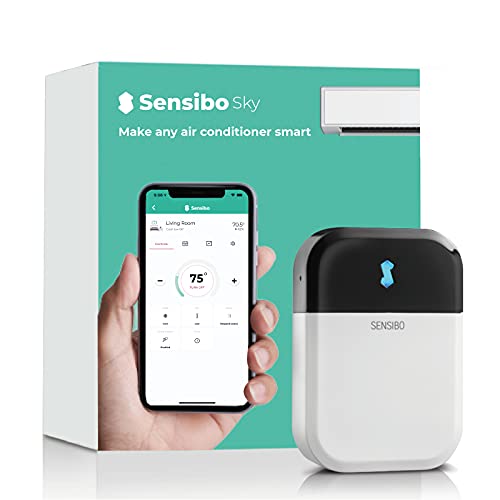 Sensibo Sky, A/C hogareño Inteligente – Instalación en 60 s. App de eficiencia energética - ON/Off autom. WiFi, Google, Alexa y Siri. (Blanco)